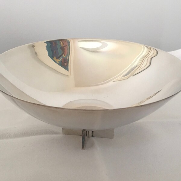 Swid Powell Richard Meier X Base X-Base Silverplate Bowl