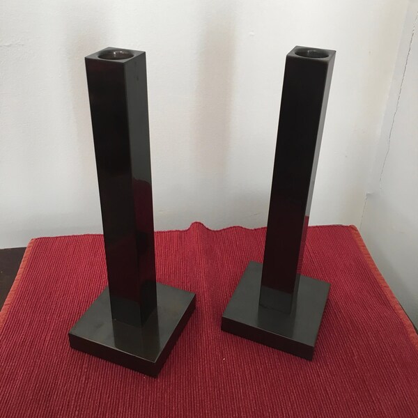 Swid Powell Candlesticks by Calvin Klein Anodized Aluminum Finish