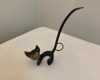 Walter Bosse Herta Baller Brass Cat Pretzel Holder Ring Holder