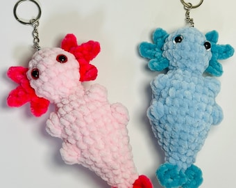 No Sew Axolotl Crochet Pattern: Amigurumi Plushie Keychain (PDF Pattern)