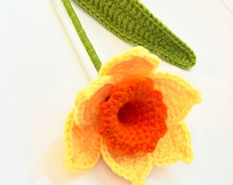 Crochet DAFFODIL Pattern PDF. Easy DIY floral craft instructions and tutorial