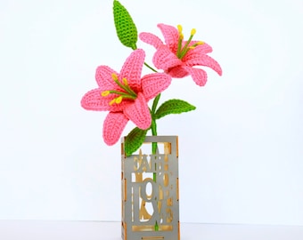 Crochet Lily Pattern: Amigurumi Flower with Leaves (PDF Pattern)