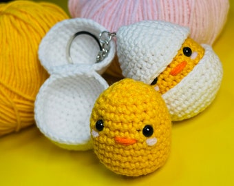 Crochet chick inside the egg | Amigurumi chicken keychain | Pdf pattern | Easter