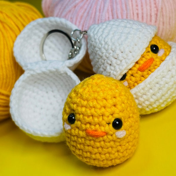 Crochet chick inside the egg | Amigurumi chicken keychain | Pdf pattern | Easter