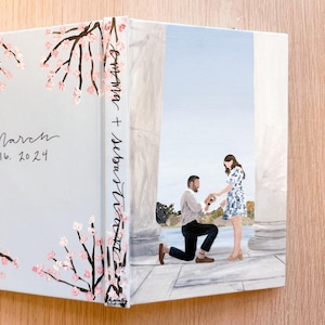 Custom Painted Journal, Acrylic Hand-Painted Notebook, Portrait journal, Personalized Landscape, wedding, floral,bridesmaid, Christmas gift