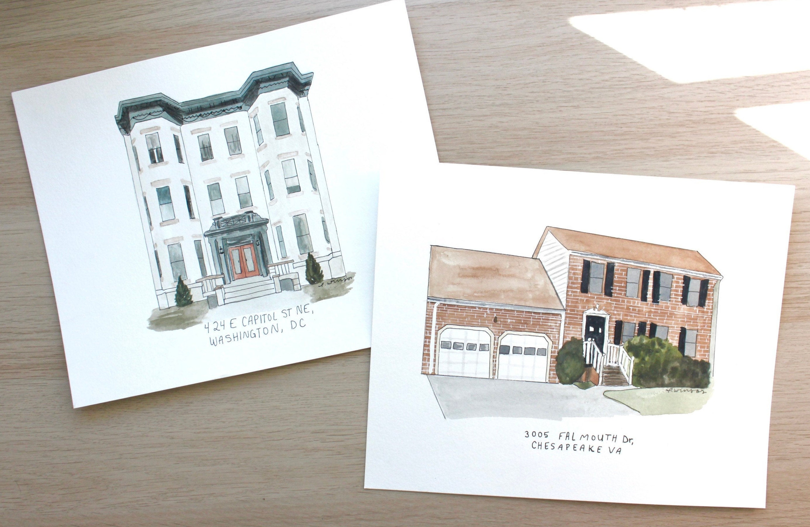 Custom Watercolor House Portrait HandPainted Home Etsy