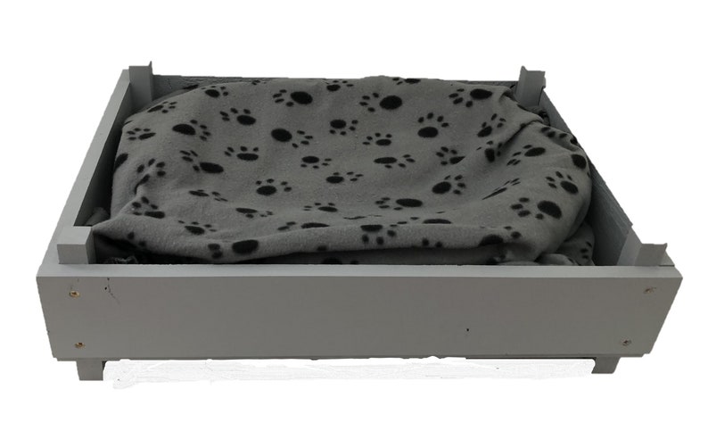 Dog Bed Solid Wood Small Light Grey Finish