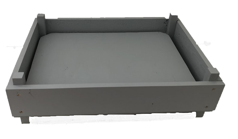 Dog Bed Solid Wood Small Light Grey Finish