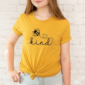 Be Kind Shirt, Yellow Be Kind T-Shirt, Bee Kind Shirt, Positive Apparel, Be Kind Tee, Plus Size, Bumble Bee Shirt, Mustard Shirt