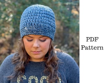 Easy Chunky Hat Häkelanleitung, PDF häkeln Muster, Erwachsene Mütze häkeln Muster, PDF-Häkelanleitung, häkeln Beanie Free Pattern