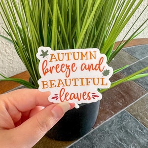 Sticker automne, Sticker automne, Sticker brises d'automne et belles feuilles, Sticker imperméable, Sticker vinyle, Sticker bouteille d'eau, Sticker ordinateur portable
