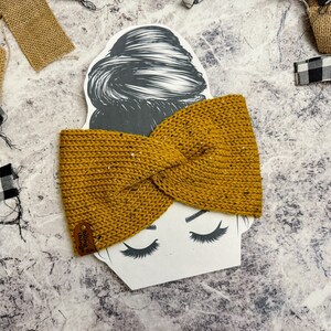 Knit Twist Headband, Mustard Tweed Ear Warmer, Twist Ear Warmer, Womens Headband, Winter Headband, Knot Headband,Knit Turban,Twist Head Wrap