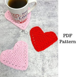 Heart Coasters Crochet Pattern, Heart Crochet PDF Pattern, Crochet Valentines Day Pattern, Downloadable PDF Pattern, Free Crochet Pattern