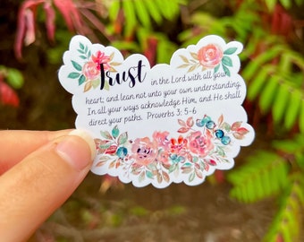 Trust in the Lord Sticker, Bible Sticker Pack, Faith Stickers ...