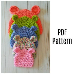 Baby Bear Hat Crochet Pattern, Baby Crochet Pattern, Crochet PDF Pattern, Downloadable PDF Pattern, Crochet Pattern, Free Crochet Pattern image 1