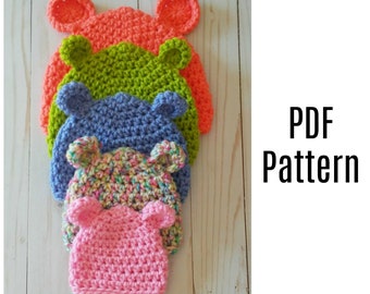 Baby Bear Hat Crochet Pattern, Baby Crochet Pattern, Crochet PDF Pattern, Downloadable PDF Pattern, Crochet Pattern, Free Crochet Pattern