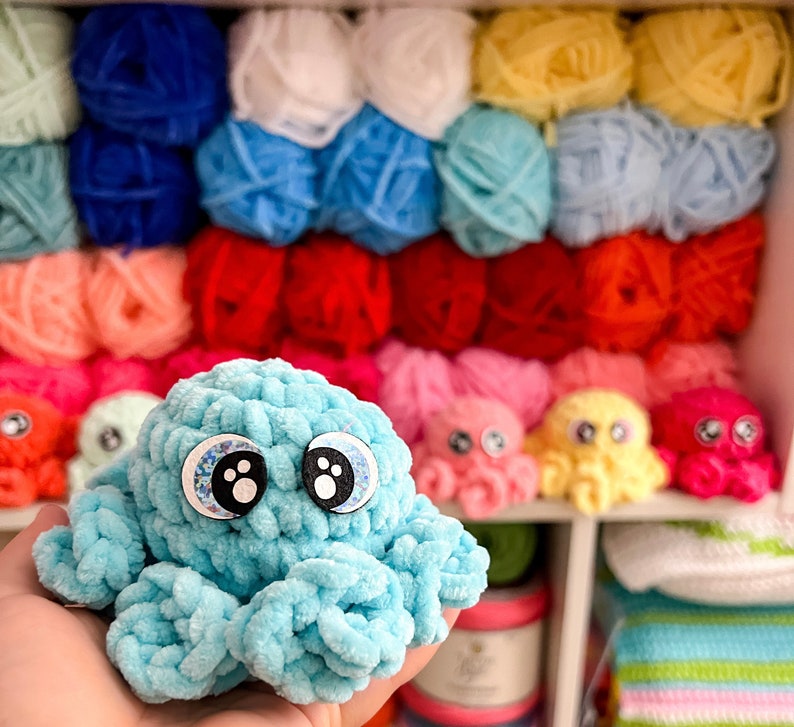 Mini Octopus Crochet Pattern, Mini Octopi Pattern, PDF Pattern, Amigurumi Crochet Pattern, Downloadable PDF Pattern, Free Crochet Pattern image 3