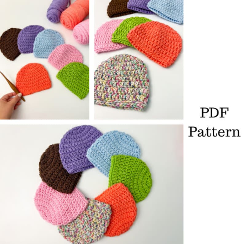 Simple Baby Hat Crochet Pattern, Baby Crochet Pattern, Crochet PDF Pattern, Downloadable PDF Pattern, Crochet Pattern, Free Crochet Pattern image 1