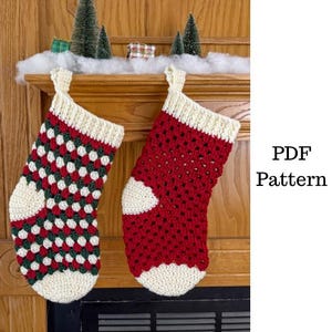 Granny Stripe Christmas Stocking Crochet Pattern, Stocking Pattern, Christmas Crochet Pattern, Crochet PDF Pattern, Downloadable PDF Pattern