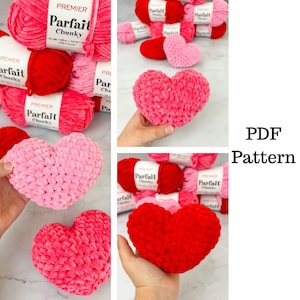 Parfait Chunky Heart Crochet Pattern, Heart Crochet PDF Pattern,Crochet Valentines Day Pattern,Downloadable PDF Pattern,Free Crochet Pattern