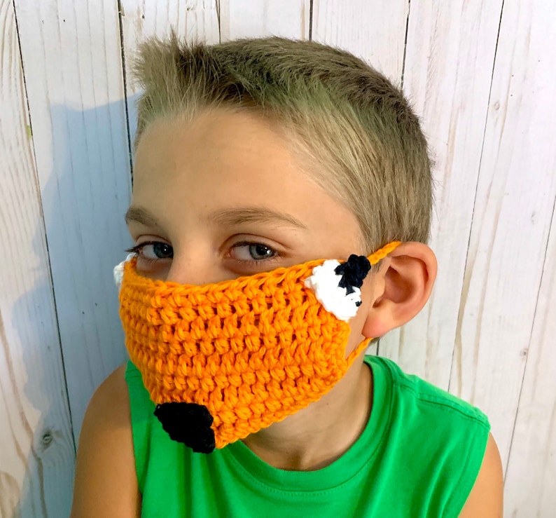 Fox Face Mask Cover Up Crochet Pattern, Crochet PDF Pattern, Face Mask Crochet Pattern, Downloadable PDF Pattern, Free Crochet Pattern image 2