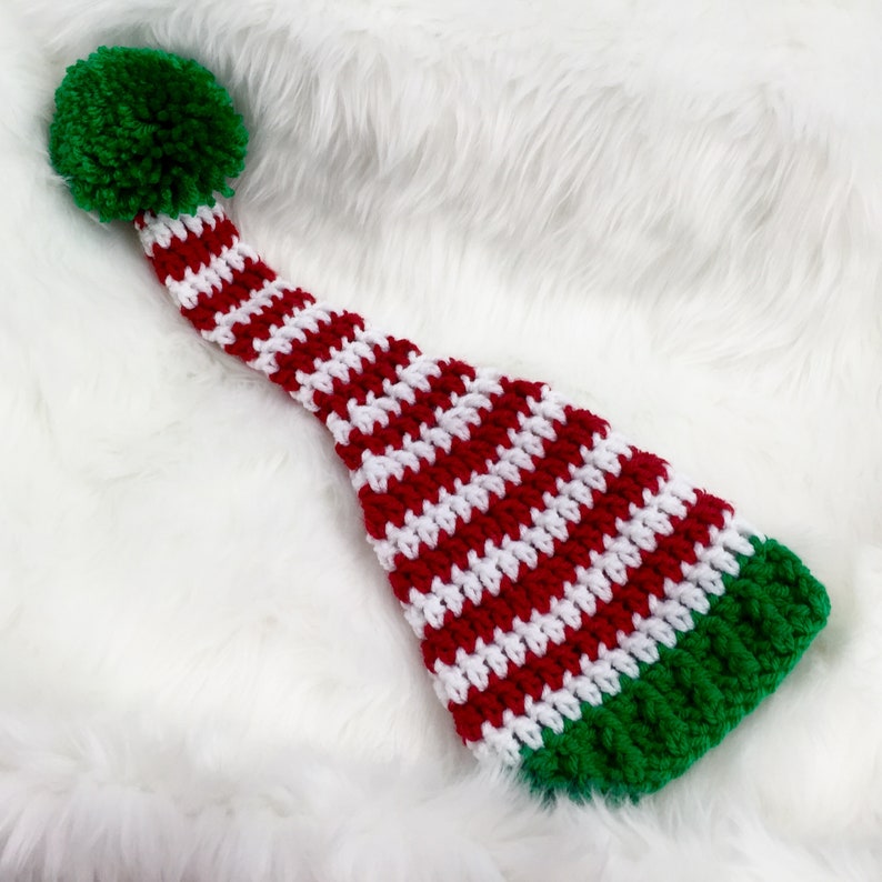 Newborn Elf Hat Crochet Pattern, Christmas Crochet, Crochet PDF Pattern, Downloadable PDF Pattern, Crochet Pattern, Free Crochet Pattern image 4