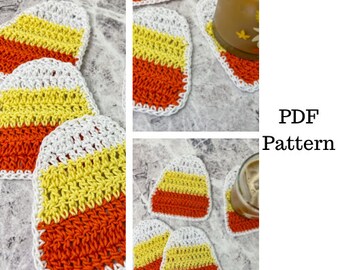 Candy Corn Coasters Crochet Pattern, Crochet PDF Pattern, Coaster Crochet Pattern, Downloadable PDF Pattern, Free Crochet Pattern, Fall