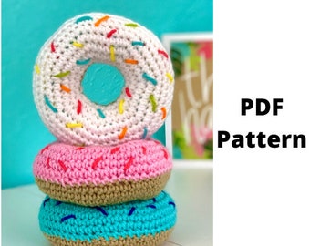 Donut Amigurumi Crochet Pattern, Donut Crochet Pattern, Crochet PDF Pattern, Downloadable PDF Pattern, Crochet Pattern, Free Crochet Pattern