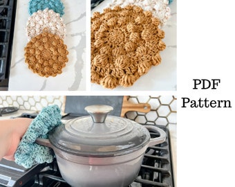 Round Potholder Crochet Pattern, Potholders Pattern, Crochet PDF Pattern, Easy Potholder Crochet Pattern, Downloadable PDF Pattern