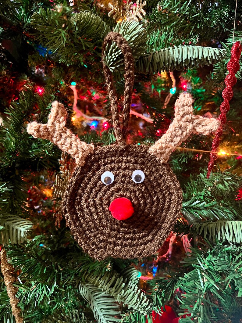 Rudolph Ornament Crochet Pattern, Crochet PDF Pattern, Christmas Crochet Pattern, Downloadable PDF Pattern, Free Crochet Pattern image 4