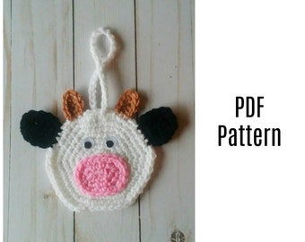 Cow Ornament Crochet Pattern, Crochet PDF Pattern, Christmas Pattern, Downloadable PDF Pattern, Free Crochet Pattern, Farm Animal Crochet