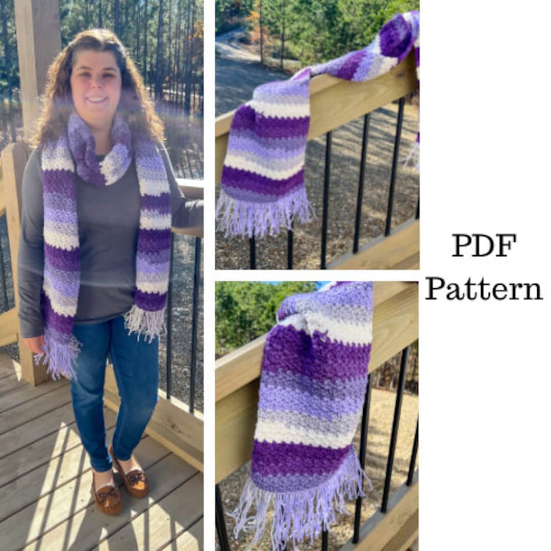 Easy Scarf Crochet Pattern, Beginner Crochet, Scarf Crochet PDF Pattern ...
