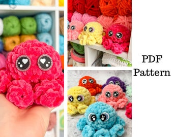 Mini Octopus Crochet Pattern, Mini Octopi Pattern, PDF Pattern, Amigurumi Crochet Pattern, Downloadable PDF Pattern, Free Crochet Pattern