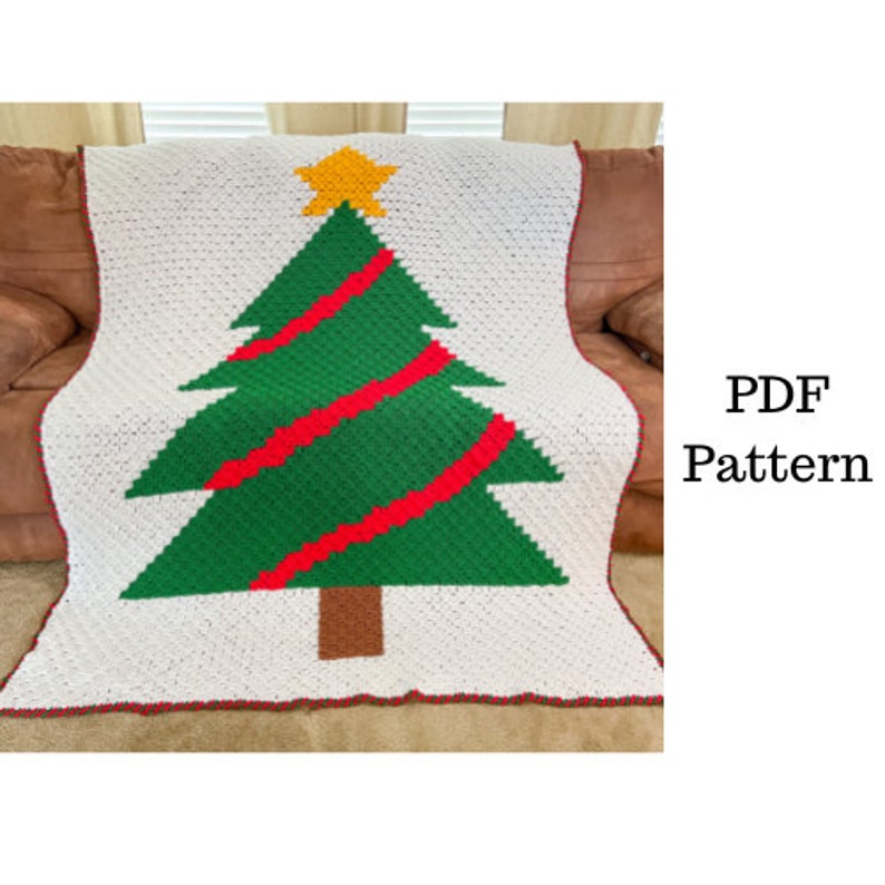 Christmas Tree Blanket Crochet Pattern, Crochet PDF Pattern, Christmas Blanket Crochet Pattern, Downloadable PDF Pattern, Free Pattern image 1