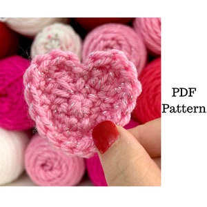 Heart Applique Crochet Pattern, Heart Crochet PDF Pattern, Crochet Valentines Day Pattern, Downloadable PDF Pattern, Free Crochet Pattern