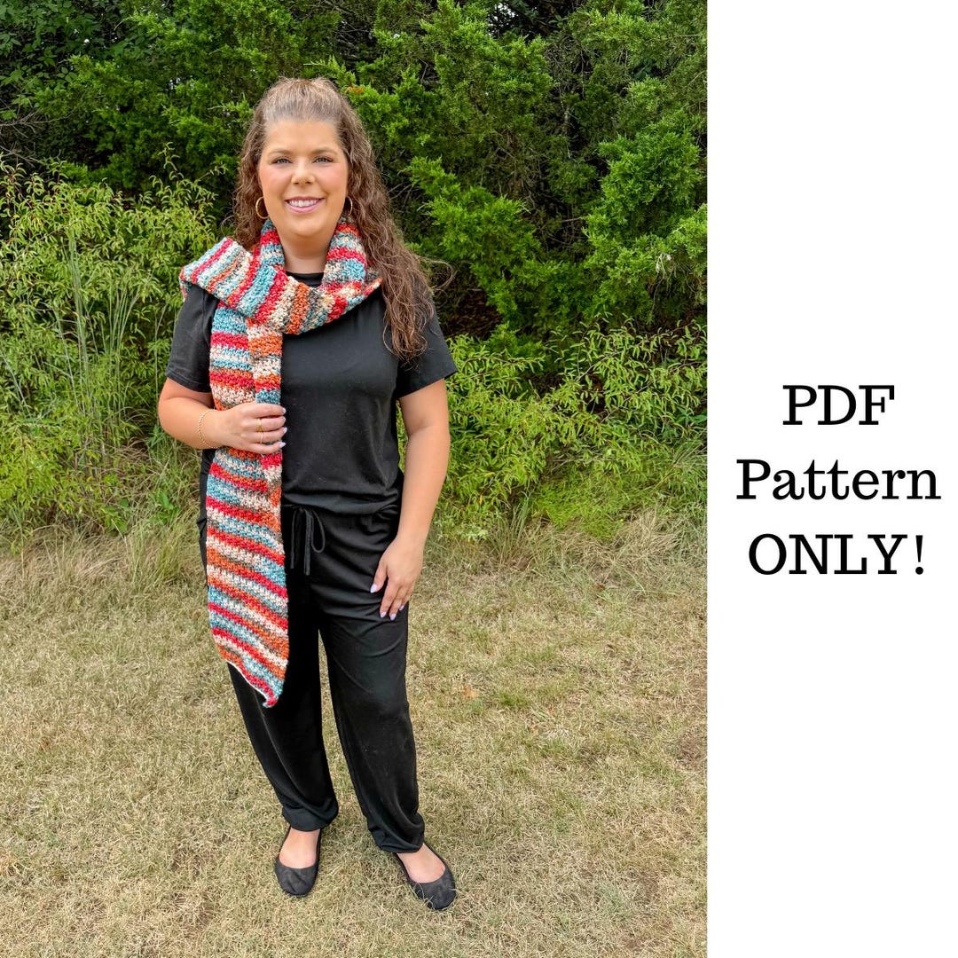 Easy Scarf Crochet Pattern, Beginner Crochet, Scarf Crochet PDF Pattern ...