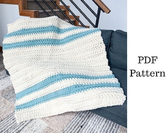 Easy Chunky Blanket Crochet Pattern, Crochet PDF Pattern, Chunky Blanket Crochet Pattern, Downloadable PDF Pattern, Free Pattern