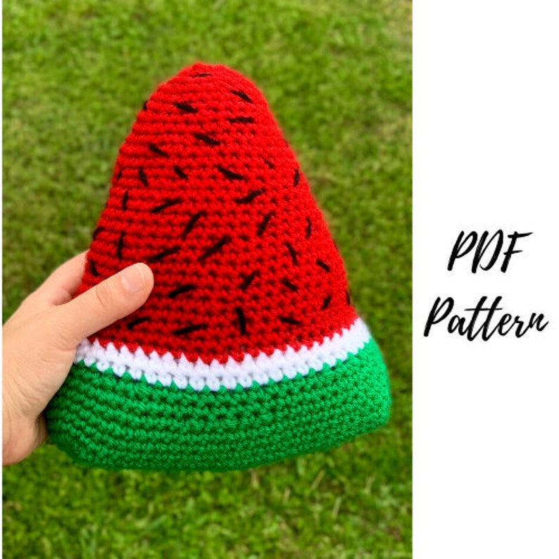 Watermelon Slice Crochet Pattern, Crochet PDF Pattern, Amigurumi Crochet Pattern, Downloadable PDF Pattern, Free Crochet Pattern image 1