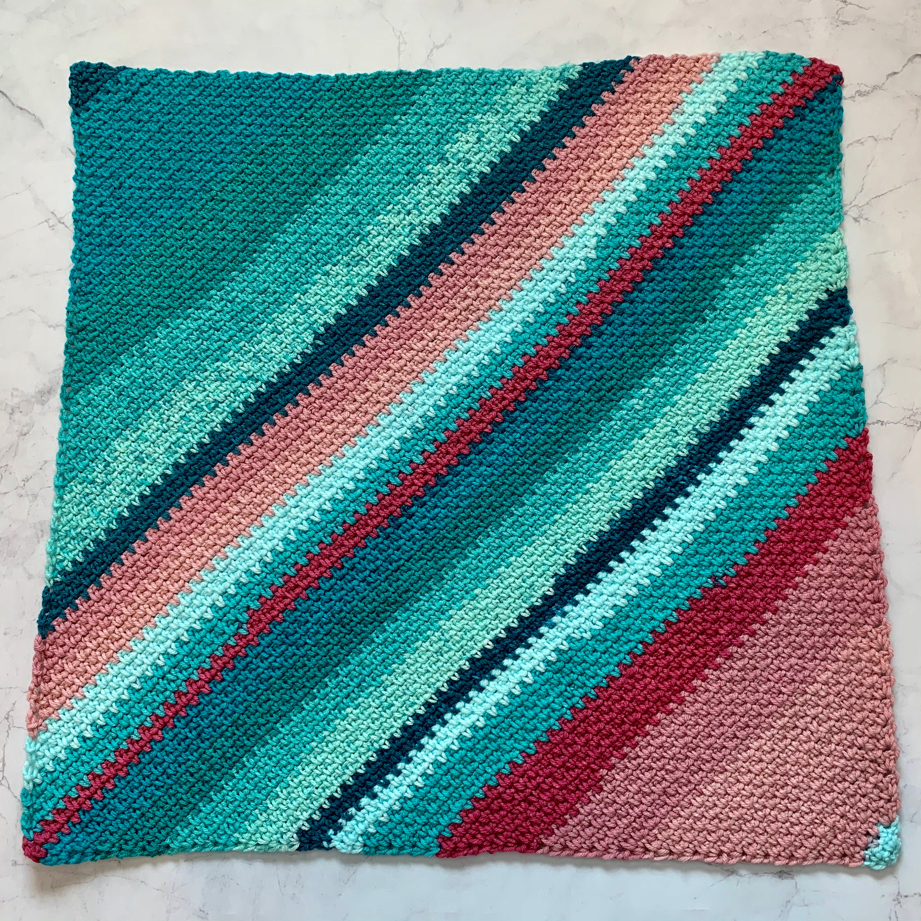 C2C Moss Stitch Blanket Crochet Pattern, Just My Stripe, Crochet PDF ...