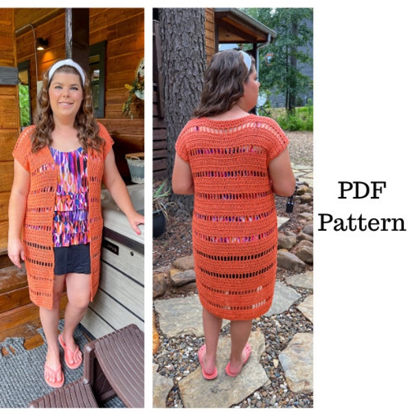 Easy Swimsuit Cover Up Crochet Pattern, Crochet PDF Pattern, Beach Cover Pattern, Wearable Pattern, Downloadable PDF Pattern,Crochet Pattern