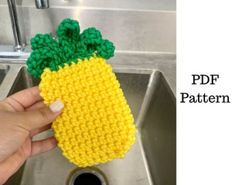 Patrón de crochet Scrubby de cocina, Patrón Scrubbies de piña, Patrón PDF de crochet, Patrón de crochet, Patrón PDF descargable,Patrón gratis