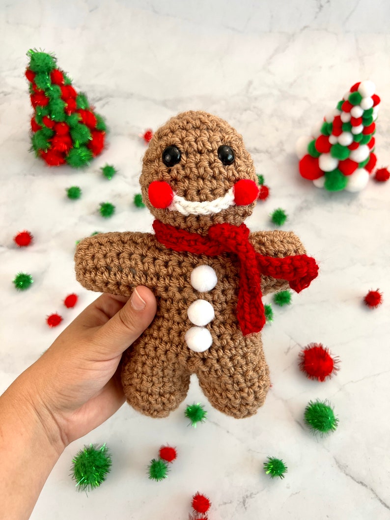 Gingerbread Man Crochet Pattern, Crochet PDF Pattern, Stuffie Crochet Pattern, Downloadable PDF Pattern, Free Crochet Pattern, Christmas image 2