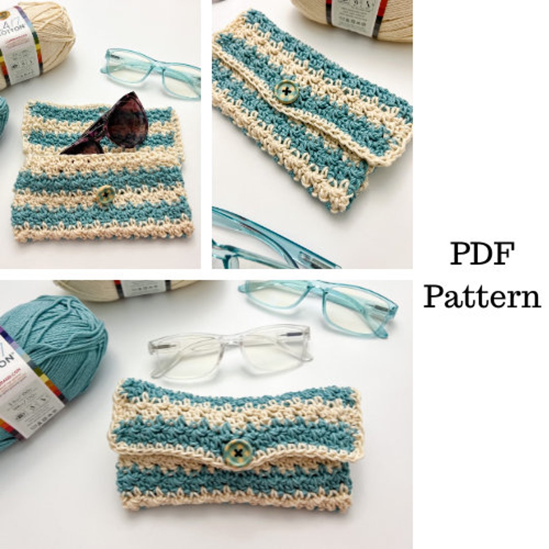 Snap Closure Glasses Case – Free Crochet Pattern - Sweet Potato 3