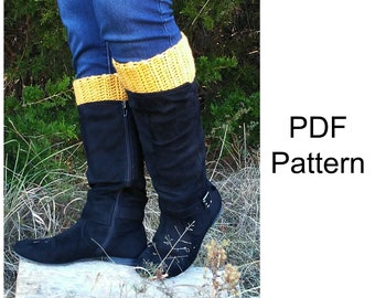 Simple Ribbed Boot Cuffs Crochet Pattern, Crochet PDF Pattern,Downloadable PDF Patter, Free Crochet Pattern, Boot Cuff Crochet Pattern