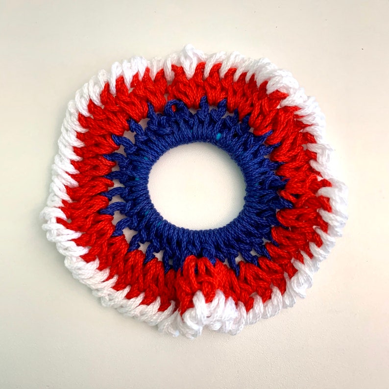 4th of July Hair Scrunchie Crochet Pattern, Crochet PDF Pattern, Downloadable PDF Pattern, Crochet Pattern, Free Crochet Pattern image 5