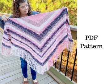 Easy Shawl Crochet Pattern, Shawl Crochet PDF Pattern, Downloadable PDF Pattern, Mandala Ombre Crochet Pattern, Free Crochet Pattern