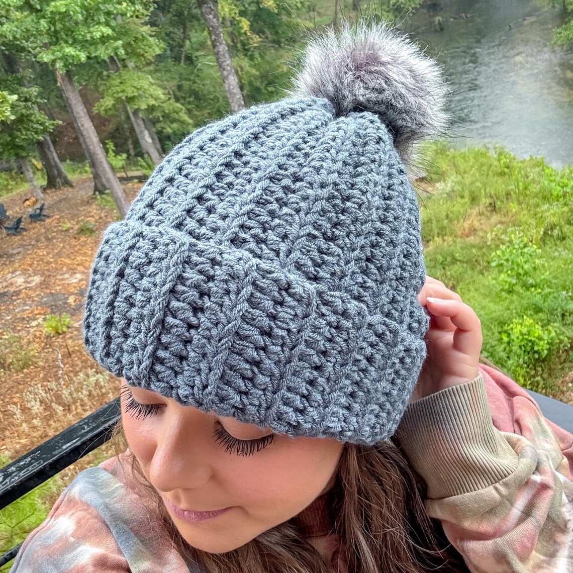 Easy Ribbed Hat Crochet Pattern, Crochet PDF Pattern, Adult Beanie ...