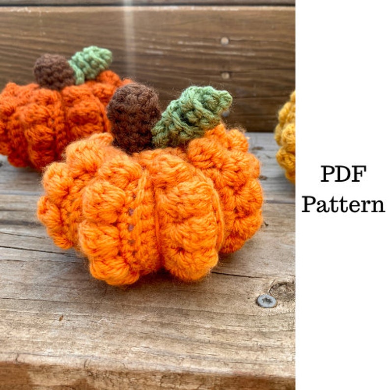 Rustic Pumpkins Crochet Pattern, Pumpkin Crochet PDF Pattern, Fall Decor, Fall Crochet Pattern, Downloadable PDF Pattern, Free Pattern image 1