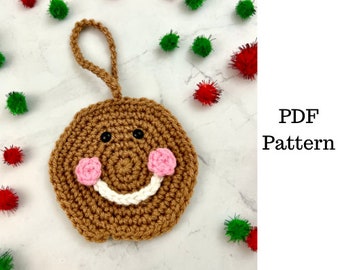 Gingerbread Ornament Crochet Pattern, Crochet PDF Pattern, Christmas Crochet Pattern, Downloadable PDF Pattern, Free Crochet Pattern