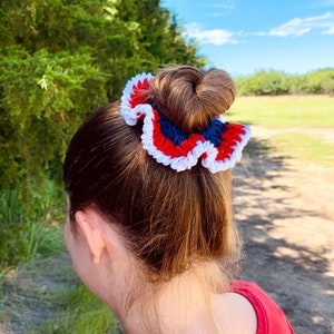 4th of July Hair Scrunchie Crochet Pattern, Crochet PDF Pattern, Downloadable PDF Pattern, Crochet Pattern, Free Crochet Pattern image 2